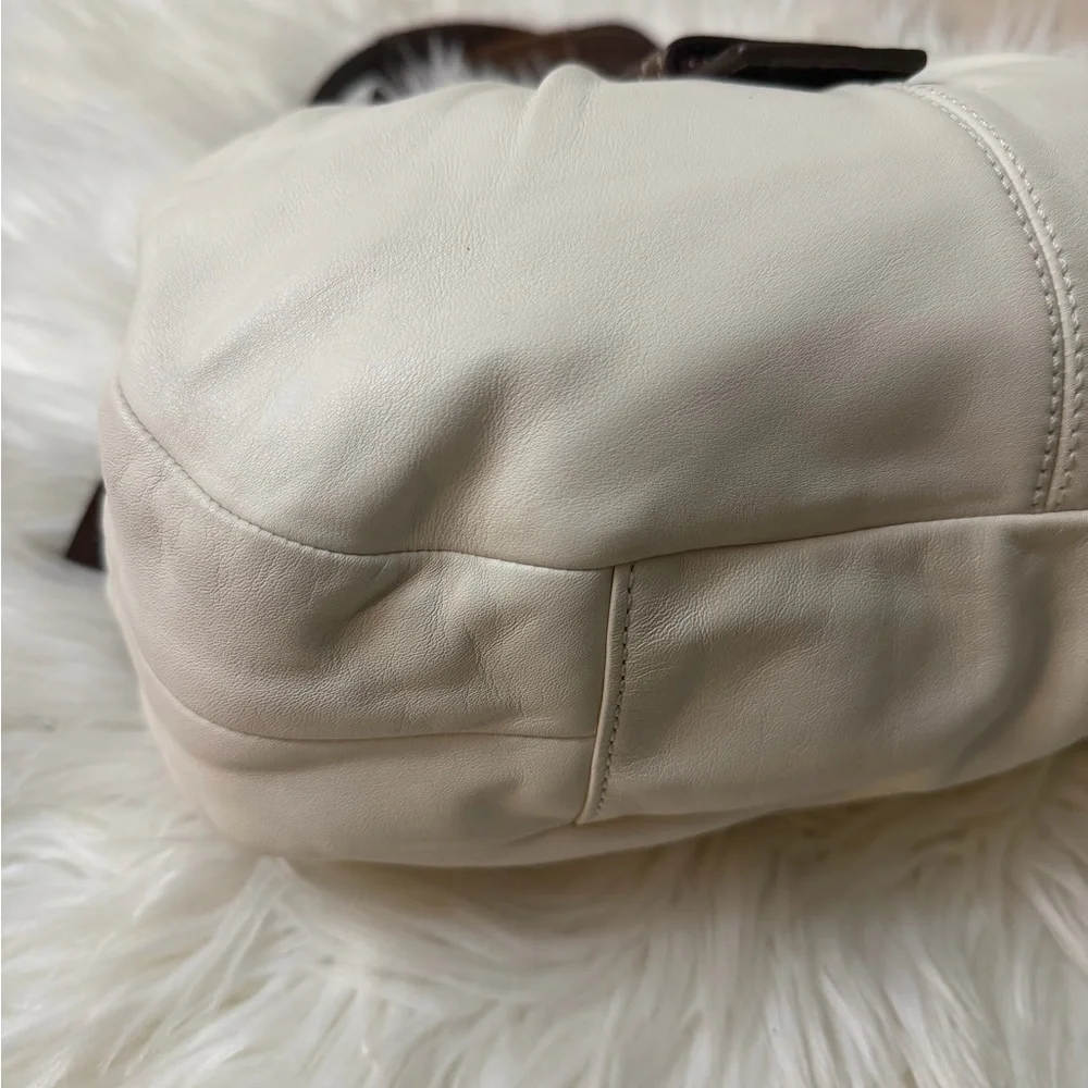 Coach White and Brown Hobo Bag# F15527